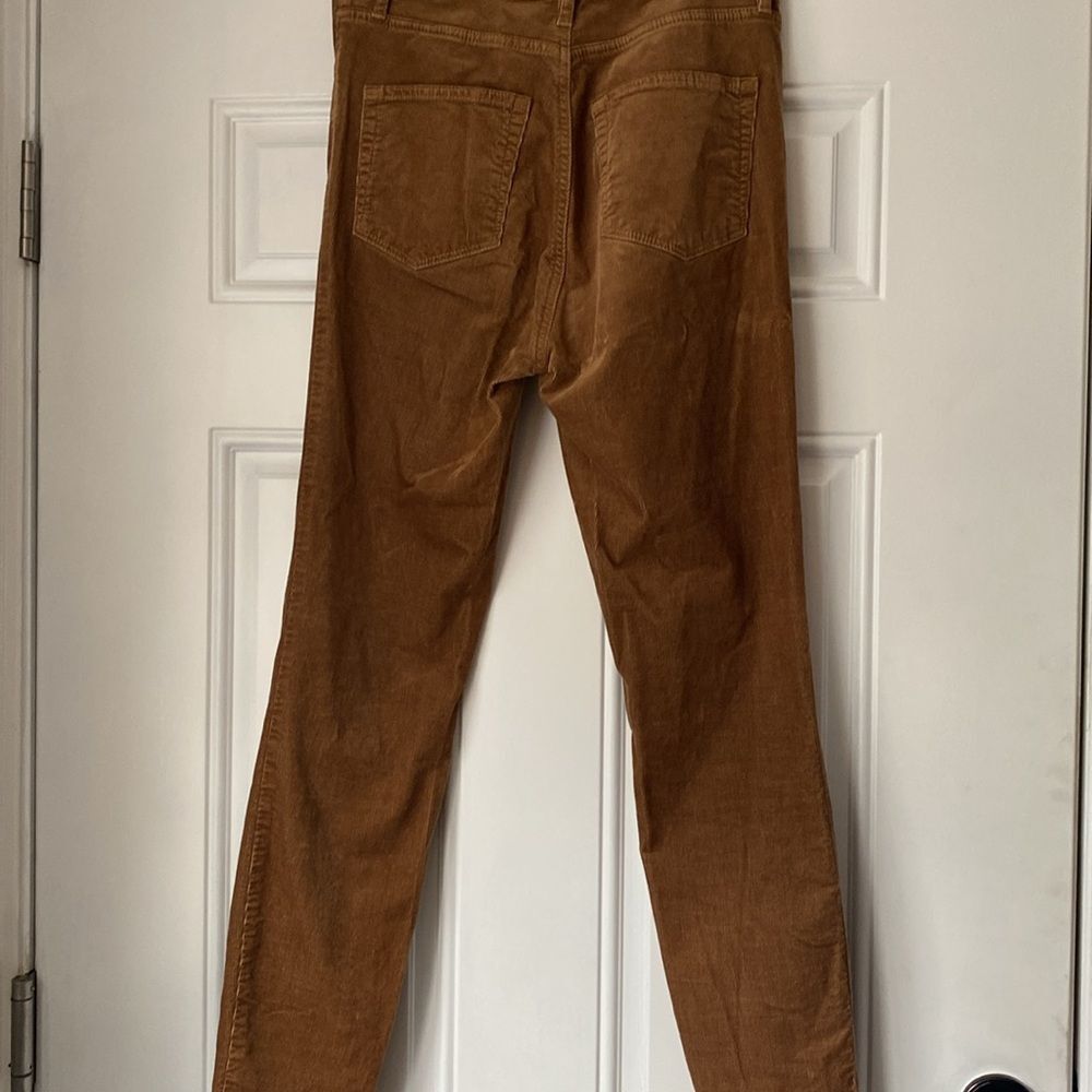 Loft Gold Tone Tan Chord High Waist Skinny Pants Size 6 - Picture 7 of 9